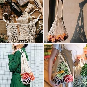 Wholesale Mini Cotton Mesh <b>Bag</b> Custom Mesh Tote <b>Bag</b> with Brand Label Reusable Farmers Market Cotton Shopping <b>Net</b> <b>Bag</b> - Product Image 6
