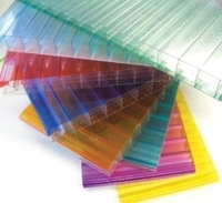 Feuilles de soleil de différentes tailles et feuilles gaufrées en PC Feuille de polycarbonate de toit transparente à murs multiples colorés