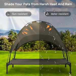 STKBES Designed Portable Raised <span class=keywords><strong>Dog</strong></span> Cot Kühlbett Abnehmbares Schatten zelt Erhöhtes Hunde bett mit Baldachin Atmungsaktives Netz - Product Image 2