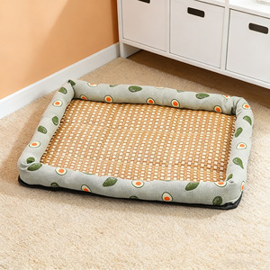 Pet Cooling <b>Mat</b> Rectangle Rattan Dog Bed Summer Cooling Pad For Dogs Hand Washable Polyester Fiber Fill - Product Image 3