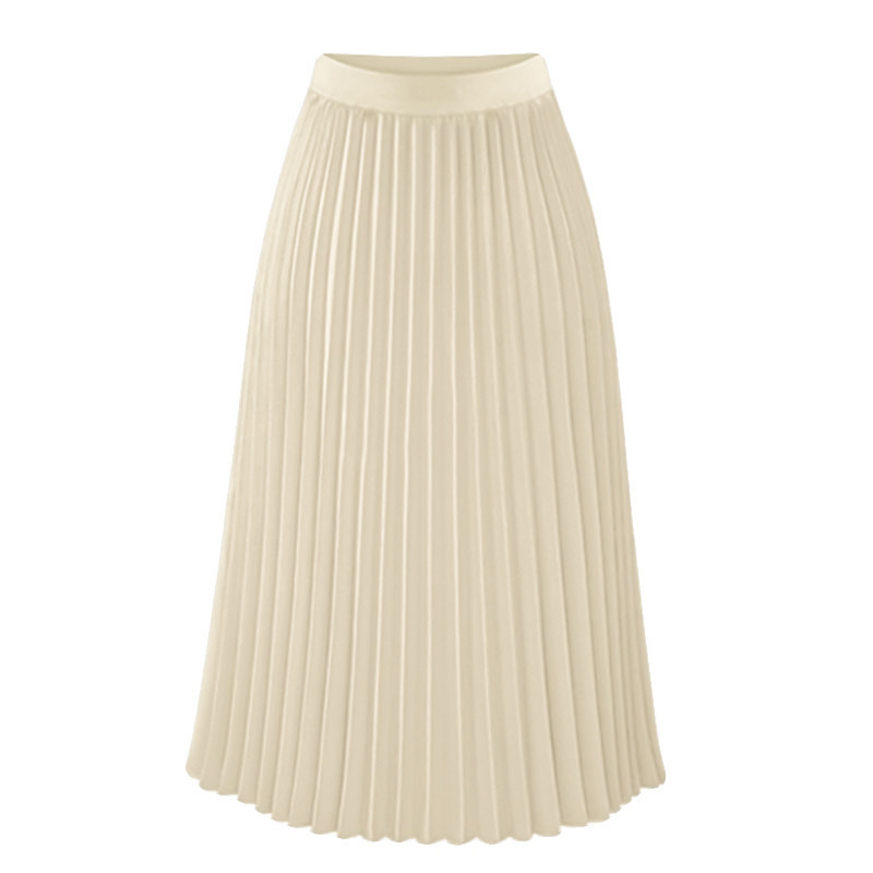 Ohsisa 2025 New Loose High Waist Flower Pleated Long Skirt Female