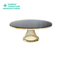 SK-YHZ-K003 usine vente en gros de nouveau modèle de tables à gâteaux rondes en acier inoxydable doré pour événements de mariage