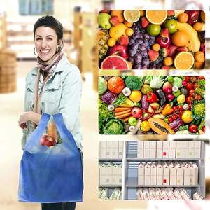 Venta al por mayor Ecológico Supermercado Camping Embalaje Reutilizable <span class=keywords><strong>Camiseta</strong></span> Tote Blanco No Tejido Chaleco Bolsa - Product Image 5