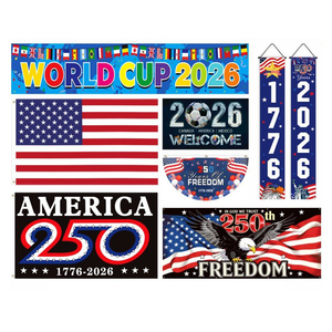 Drapeaux promotionnels géants en polyester imprimés numériquement pour le football et les sports, collection 2026, pour tous les pays - Product Image 1