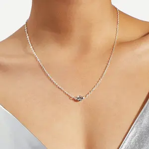 Gold Sliver Color Luxury Shiny Crystal Rhinestone Clavicle Pendant Necklace for Women Simple Fashion Wedding Jewelry Gift Bijoux