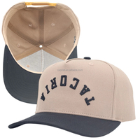 Casquettes de baseball en coton pour hommes, non structurées, à 5 ou 6 panneaux, bicolores, avec logo brodé 3D personnalisé
