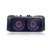 Haut-parleur portable double 4 pouces sans fil pour extérieur avec microphone, éclairage LED RGB, télécommande et prise en charge de carte mémoire pour home cinéma et fêtes