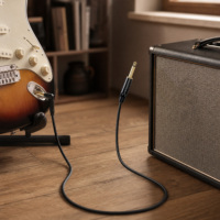 Câble d'instrument 1/4 pouce 6,35 mm TS avec connecteur silencieux basse capacité OFC pour guitare électrique et basse