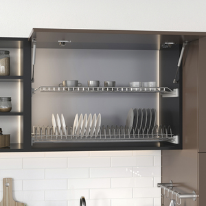 Escurridor de platos Suprastar 80 cm para módulos de cocina Utensilio de aluminio pintado y acero 8256425 de EMUCA - Product Image 2