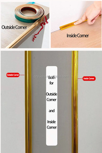 Protectores de borde de esquina flexibles de PVC para bebé, Protector decorativo, tira adhesiva de Metal similar para mesa de pared - Product Image 3
