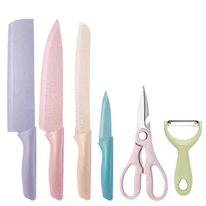 Набор разноцветных кухонных ножей серии 5 шт., поварские ножи из нержавеющей стали, 3 шт., набор кухонных ножей в подарочной коробке