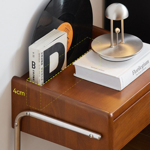 NKOL Midcentury Modern Wood Nightstand 2 <b>Drawers</b> Metal Legs Eco-Friendly Storage <b>Side</b> <b>Table</b> for Bedroom Living Room Furniture - Product Image 3