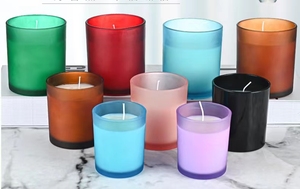 Private Label Luxury Paint Black Glass Can Soy Wax Fragrance Oils candele profumate alla lavanda - Product Image 3