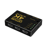 Doojiey 4K 60FPS 3-en-1 USB 3.0 HDTV Video Capture Device with Free Drive Mic Game Record & Live Streaming for Streaming Gaming