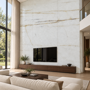 Dalle de quartzite blanc cristallin brésilien de luxe, pierre naturelle pour villa, hôtel, salle de bain, cuisine, comptoir, mur, sol - Product Image 3