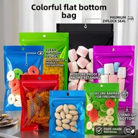 Op maat gemaakte OPP+PET+CPP gravure bedrukte ritssluitende stand-up pouch, food grade, zelfdichtend, recycleerbaar, platte bodem, verpakkingstas met transparant venster