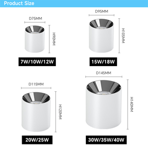 Có thể điều chỉnh chiều cao 15W/30W LED COB Downlight bề mặt gắn xi lanh Đèn Chùm Mặt dây chuyền Đèn trần Spotlight rộng điện - Product Image 5