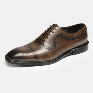 Zapatos formales de cuero para negocios, hechos de cuero vacuno crudo de primera calidad para el verano, marca de alta gama, zapatos Oxford transpirables. - Product Image 5