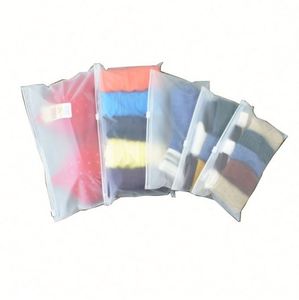 Sac d'emballage en plastique givré avec fermeture éclair PE/EVA, impression mate personnalisée, fermeture éclair polyvalente, pour vêtements - Product Image 1