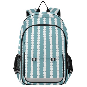 Sac d'école pour enfants en nylon durable de 17 L avec imprimé couronne bleue Hawaï, design personnalisé, imperméable, sac à dos scolaire pour filles avec poches en filet - Product Image 1