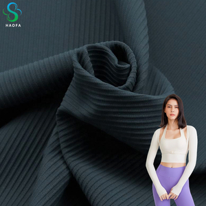 Bán buôn tùy chỉnh meifei sọc thể thao vải 75% Nylon 25% spandex đàn hồi vải thân thiện với da Yoga chặt chẽ mặc Vải - Product Image 1