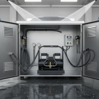 Compresor de Aire Silencioso de 50L, 110V/60Hz 220V/380V, 8 Bar, Dos Cilindros, Refrigerado por Aire, Sin Aceite, para Lavado de Autos