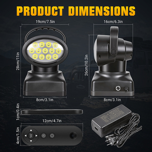Nouveau projecteur LED rechargeable 50W 12V avec télécommande, étanche IP66, magnétique, pour camion, tout-terrain, 4x4, bateau - Product Image 2