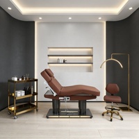 Table de massage de salon confortable en cuir PVC, mobilier de spa pour salons de beauté