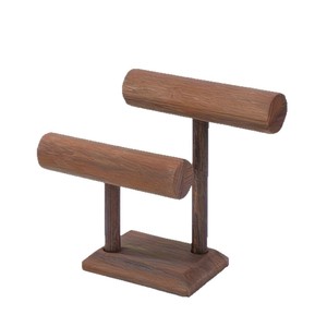 Présentoir à bijoux en bois à double barre, organisateur de bureau pour bracelets, montres, bandeaux et rangement d'ornements - Product Image 5