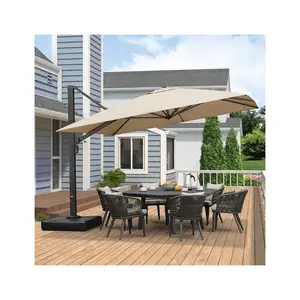 2023 Best Price Waterproof 3m Outdoor Square Round Aluminum Alloy Manual Canopy Retractable Sun Shade Umbrella