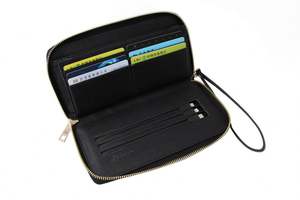 Porte-cartes élégant avec fermeture éclair, portefeuille de voyage long et fin pour femmes, avec recharge sans fil, idéal comme cadeau de remerciement pour les invités - Product Image 2