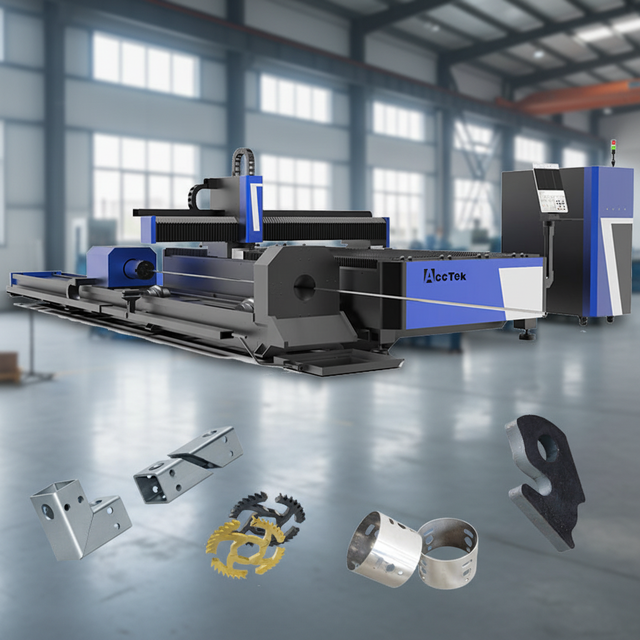 China ACTEK Square Round Tube Cutting 1500*3000 mm Fiber Laser Cutting Machine with Rotary Axis