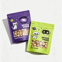 Sachet alimentaire écologique pour animaux de compagnie, pochette refermable à fermeture éclair, imprimée sur mesure pour l'emballage de friandises biologiques pour chiens et collations pour chats
