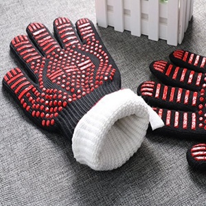 <b>Silicone</b> Gel Non-Slip Safety <b>Gloves</b> Heat Resistant and Fireproof for BBQ <b>Oven</b> Kitchen Use - Product Image 4
