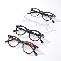Nouvelles montures de lunettes unisexes classiques en acétate, semi-cerclées, à la mode, avec motif dessin animé et diamant, pour la lecture, durables et légères
