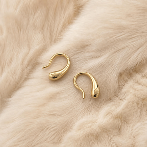 Pendientes de gancho en forma de lágrima de acero inoxidable chapados en oro al por mayor OEM/ODM, joyería minimalista para mujer - Product Image 2