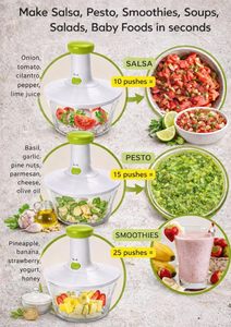 Large 1.5L Bowl Effortless Vegetable <b>Chopper</b> Meat Mincer Fruits and Herbs <b>Chopper</b> Garlic Onion <b>Hand</b> Press Manual Food <b>Chopper</b> - Product Image 4