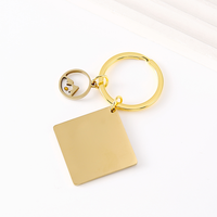 Ywyougang Porte-clés vintage tendance en acier inoxydable, 4 couleurs, avec mini cœur gravé au laser et breloque grain de moutarde, cadeau