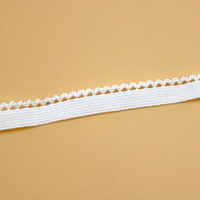Bande élastique en dentelle de polyamide de haute qualité, 10 mm, douce pour la peau, durable, avec bordure picot pour soutien-gorge