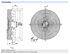 Ventilador axial de CA de 450 mm ebm-papst S4D450-AP01-02, ventilador de refrigeración industrial para sistemas HVAC y de condensación - Product Image 4