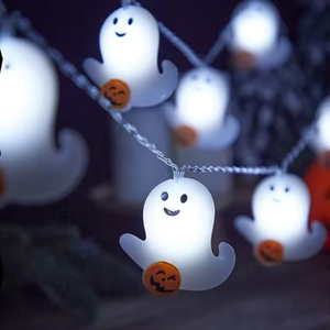 Guirlande lumineuse LED fantôme citrouille d'Halloween, blanc chaud, IP44, intensité réglable, nouvelle, pour intérieur, festivals, bars, décorations d'Halloween - Product Image 3