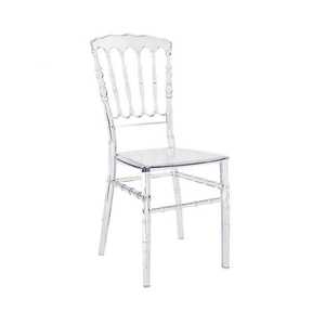 Chaise Chiavari en résine transparente transparente chaise de mariage en acrylique blanc chaise Phoenix Napoléon en gros - Product Image 5