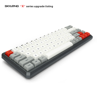 GK68X Keyboard Mekanikal Gaming, Tata Letak 65% 68 Tombol USB Berkabel + BT5, 1 Dual-Mode RGB