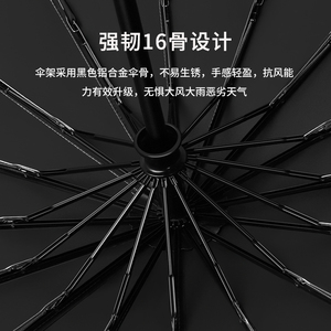 Bán tự động 3-gấp ngược Windproof ô với Dải Phản Chiếu thiết kế cổ điển và 16k xương sườn cho những ngày mưa cho du lịch - Product Image 3