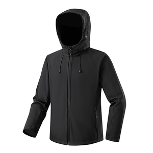 Veste en polaire unisexe avec logo personnalisé, col montant, fermeture éclair, motif uni imprimé, coupe-vent, vêtements de travail d'extérieur pour l'hiver - Product Image 2