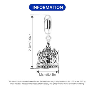 Colgante de iglesia de latón blanco de gran venta, pulsera DIY original y única, accesorio de joyería, adorno, regalo simbólico - Product Image 3