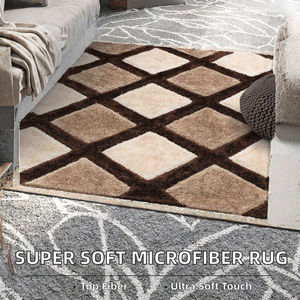 Alfombra Moderna de Lana/Seda Súper Suave de Primera Calidad, Lavable, para Interiores, Sala de Estar, Dormitorio, Estudio - Alfombras de Microfibra - Product Image 2