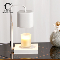 Lampe à bougie électrique de luxe parfumée noire et blanche en acier inoxydable avec éclairage chauffant et variateur d'intensité pour chevet, garantie 1 an