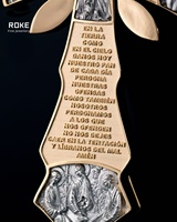 Pendentif Croix de Jésus Baroque 20 cm en Or 9K-18K avec Chaîne Cordon - Bijou de Fiançailles Certifié Catholique et Orthodoxe pour Prêtre