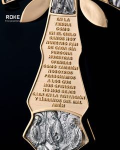 Colgante de Cruz de Jesús Barroco de 20 cm, Oro de 9K-18K con Cadena Cubana - Joyería Católica y Ortodoxa Certificada para Sacerdotes - Product Image 4